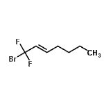 结构式 CAS# 262296-38-8, (2E)-1-溴-1,1-二氟-2-庚烯