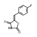结构式 CAS# 262601-87-6, (5Z)-5-(4-氟苄亚基)-1,3-噻唑烷-2,4-二酮