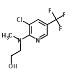 structure of CAS# 263387-09-3, 2-{[3-Chloro-5-(Trifluoromethyl)-2-Pyridinyl](Methyl)Amino}Ethanol;(methyl)amino]-1-ethanol;2-((3-chl<wbr>oro-5-(tr<wbr>ifluorome<wbr>thyl)pyri<wbr>din-2-yl)<wbr>(methyl)a<wbr>mino)etha<wbr>nol;2-[[3-Chloro-5-(trifluoromethyl)-2-pyridinyl]