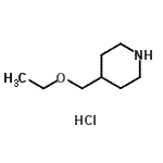 structure of CAS# 265108-38-1, 4-(Ethoxymethyl)Piperidine Hydrochloride (1:1);4-(ethoxymethyl)piperidine hydrochloride;ethoxy-4-piperidylmethane, chloride;piperidine, 4-(ethoxymethyl), hydrochloride
