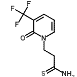 structure of CAS# 265314-18-9, 3-[2-Oxo-3-(Trifluoromethyl)-1(2H)-Pyridinyl]Propanethioamide;1-(3-amin<wbr>o-3-thiox<wbr>opropyl)-<wbr>3-(triflu<wbr>oromethyl<wbr>)hydropyr<wbr>idin-2-one;MFCD00832991;Maybridge1_008856
