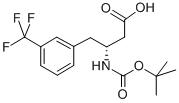 structure of CAS# 269726-74-1, Boc-(R)-3-Amino-4-(3-Trifluoromethyl-Phenyl)-Butyric Acid;N-BETA-T-BUTOXYCARBONYL-D-HOMO(3-TRIFLUOROMETHYLPHENYL)ALANINE;BOC-(R)-3-AMINO-4-(3-TRIFLUOROMETHYL-PHENYL)-BUTYRIC ACID;(R)-3-(Boc-Amino)-4-(3-Trifluoromethylphenyl)Butyric Acid