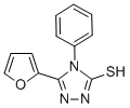 structure of CAS# 27106-16-7, 5-Furan-2-Yl-4-Phenyl-4H-[1,2,4]Triazole-3-Thiol;5-(2-Furyl)-4-Phenyl-2H-1,2,4-Triazole-3-Thione;Zinc00341952;Chemdiv1_020550