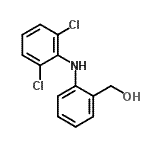 structure of CAS# 27204-57-5, {2-[(2,6-Dichlorophenyl)Amino]Phenyl}Methanol;[2-[(2,6-<wbr>Dichlorop<wbr>henyl)ami<wbr>no]phenyl<wbr>]methanol<wbr> (Diclofe<wbr>nac Impur<wbr>ity)