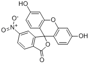 structure of CAS# 27402-68-2, 5-Nitrofluorescein;3',6'-Dihydroxy-5-Nitro-Spiro[Isobenzofuran-3,9'-Xanthene]-1-One;3',6'-Dihydroxy-5-Nitro-1-Spiro[Isobenzofuran-3,9'-Xanthene]One;3',6'-Dihydroxy-5-Nitro-Spiro[2-Benzofuran-3,9'-Xanthene]-1-One