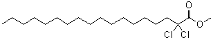 structure of CAS# 27986-38-5, Methyl 2,2-Dichlorooctadecanoate;2,2-Dichlorooctadécanoate de méthyle;Methyl 2,2-dichlorooctadecanoate;METHYL DICHLOROSTEARATE