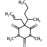 CAS 登录号：28239-49-8， 5-烯丙基-1,3-二甲基-5-(2-戊烷基)-2,4,6(1H,3H,5H)-嘧啶三酮