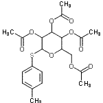 structure of CAS# 28244-99-7, 4-Methylphenyl 2,3,4,6-Tetra-O-Acetyl-1-Thiohexopyranoside;4-Methylphenyl 1-thio-β-d-glucoside;4-Methylphenyl 2,3,4,6-tetra-O-acetyl-1-thiohexopyranoside #;4-METHYLP<wbr>HENYL 2,3<wbr>,4,6-TETR<wbr>A-O-ACETY<wbr>L-B-D-THI<wbr>OGALACTOP<wbr>YRANOSIDE