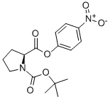 structure of CAS# 28310-65-8, (2S)-1,2-Pyrrolidinedicarboxylicacid 1-(1,1-Dimethylethyl) 2-(4-Nitrophenyl) Ester;Pyrrolidine-1,2-Dicarboxylic Acid O1-Tert-Butyl O2-(4-Nitrophenyl) Ester;Nsc164055