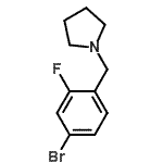 structure of CAS# 283173-83-1, 1-(4-Bromo-2-Fluorobenzyl)Pyrrolidine;[(4-bromo-2-fluorophenyl)methyl]pyrrolidine;1-[(4-bromo-2-fluorophenyl)methyl]pyrrolidine;MFCD09749655
