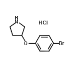 structure of CAS# 28491-03-4, 3-(4-Bromophenoxy)Pyrrolidine Hydrochloride (1:1);3-(4-Bromophenoxy)pyrrolidine hydrochloride;MFCD09998965