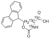 结构式 CAS# 285978-13-4, N-(9-芴基甲氧羰基)甘氨酸-13C2-15N