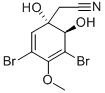 structure of CAS# 28656-91-9, (1S,6R)-3,5-Dibromo-1,6-dihydroxy-4-methoxy-2,4-Cyclohexadiene-1-acetonitrile;2-[(1S,6R)-3,5-Dibromo-1,6-Dihydroxy-4-Methoxy-1-Cyclohexa-2,4-Dienyl]Ethanenitrile;3,5-Dibromo-1,5-Dihydroxy-4-Methoxy-2,4-Cyclohexadiene-1-Acetonitrile;(+)-Aeroplysinin I