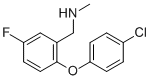 structure of CAS# 289717-57-3, 1-[2-(4-Chlorophenoxy)-5-Fluorophenyl]-N-Methylmethylamine;1-[2-(4-CHLOROPHENOXY)-5-FLUOROPHENYL]-N-METHYLMETHYLAMINE;[2-(4-CHLORO-PHENOXY)-5-FLUORO-BENZYL]-METHYL-AMINE;2-(4-Chlorophenoxy)-5-Fluoro-N-Methylbenzylamine