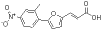 structure of CAS# 292641-22-6, (2E)-3-[5-(2-Methyl-4-Nitrophenyl)-2-Furyl]Acrylic Acid;acid;(2E)-3-[5<wbr>-(2-methy<wbr>l-4-nitro<wbr>phenyl)fu<wbr>ran-2-yl]<wbr>prop-2-en<wbr>oic acid;(E)-3-[5-(2-Methyl-4-nitro-phenyl)-furan-2-yl]-acrylic acid