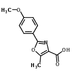 structure of CAS# 2940-24-1, 2-(4-Methoxyphenyl)-5-Methyl-1,3-Oxazole-4-Carboxylic Acid;2-(4-methoxyphenyl)-5-methyl-1,3-oxazole-4-carboxylic acid;MFCD07379215