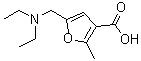 structure of CAS# 296274-15-2, 5-[(Diethylamino)Methyl]-2-Methyl-3-Furoic Acid;5-((diethylamino)methyl)-2-methylfuran-3-carboxylic acid;5-[(diethylamino)methyl]-2-methyl-3-furoic acid;5-Diethylaminomethyl-2-methyl-furan-3-carboxylicacid