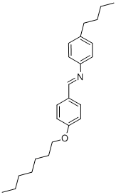 structure of CAS# 29743-12-2, 4'-Heptyloxybenzylidene-4-butylaniline;(4-Butylphenyl)-(4-Heptoxybenzylidene)Amine;4-Butyl-N-((E)-[4-(Heptyloxy)Phenyl]Methylidene)Aniline;Fr-2010
