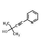 结构式 CAS# 29767-97-3, 2-甲基-4-(2-吡啶基)-3-丁炔-2-醇