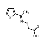 structure of CAS# 30005-32-4, ({(E)-[1-(2-Thienyl)Ethylidene]Amino}Oxy)Acetic Acid;({[(1E)-1-(thiophen-2-yl)ethylidene]amino}oxy)acetic acid;(1-Thiophen-2-yl-ethylideneaminooxy)-acetic acid;2-((1E)-2-(2-thienyl)-1-azaprop-1-enyloxy)acetic acid