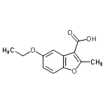 structure of CAS# 300673-97-6, 5-Ethoxy-2-Methyl-1-Benzofuran-3-Carboxylic Acid;########;4/6/6240;5-ethoxy-2-methylbenzo[b]furan-3-carboxylic acid