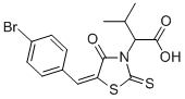 structure of CAS# 300817-68-9, (2R)-2-[(5Z)-5-(4-Bromobenzylidene)-4-oxo-2-thioxo-1,3-thiazolidin-3-yl]-3-methylbutanoic acid