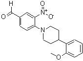 结构式 CAS# 301334-92-9, 4-[4-(2-甲氧基苯基)哌啶基]-3-硝基苯甲醛