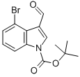 structure of CAS# 303041-88-5, 4-Bromo-3-Formylindole-1-Carboxylic Acid Tert-Butyl Ester;4-BROMO-3-FORMYLINDOLE-1-CARBOXYLIC ACID TERT-BUTYL ESTER;4-Bromo-1H-Indole-3-Carboxaldehyde, N-BOC Protected 98%;4-Bromo-1-Tert-Butoxycarbonylindole-3-Carboxaldehyde
