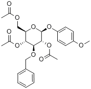 structure of CAS# 303127-79-9, 4-Methoxyphenyl 2,4,6-Tri-O-Acetyl-3-O-Benzyl-beta-D-Glucopyranoside;4-METHOXYPHENYL 2,4,6-TRI-O-ACETYL-3-O-BENZYL-BETA-D-GLUCOPYRANOSIDE;4-Methoxyphenyl  2,4,6-Tri-O-Acetyl-3-O-Benzyl-Β-D-Glucopyranoside