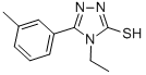 structure of CAS# 305337-12-6, 4-Ethyl-5-m-Tolyl-4H-[1,2,4]Triazole-3-Thiol;Zinc00288552;4-Ethyl-5-M-Tolyl-4H-[1,2,4]Triazole-3-Thiol;Bas 02138591