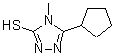 structure of CAS# 309731-00-8, 5-Cyclopentyl-4-Methyl-4H-1,2,4-Triazole-3-Thiol;5-cyclopentyl-4-methyl-1,2,4-triazole-3-thiol;5-Cyclopentyl-4-methyl-4H-1,2,4-triazole-3-thiol;A2236/0094101