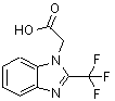 structure of CAS# 313241-14-4, (2-Trifluoromethyl-Benzoimidazol-1-Yl)-Acetic Acid;2-[2-(TRIFLUOROMETHYL)-1H-1,3-BENZIMIDAZOL-1-YL]ACETIC ACID;[2-(Trifluoromethyl)-1H-Benzimidazol-1-Yl]Acetic Acid 97%;[2-(Trifluoromethyl)-1H-Benzimidazol-1-Yl]Aceticacid97%