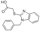 structure of CAS# 314036-23-2, 2-[1-(Phenylmethyl)Benzimidazol-2-Yl]Sulfanylacetic acid;2-[[1-(Phenylmethyl)-2-Benzimidazolyl]Thio]Acetate;2-[[1-(Benzyl)Benzimidazol-2-Yl]Thio]Acetate;2-[1-(Phenylmethyl)Benzimidazol-2-Yl]Sulfanylethanoate