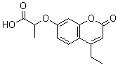 structure of CAS# 314742-23-9, 2-[(4-Ethyl-2-Oxo-2H-Chromen-7-Yl)Oxy]Propanoic Acid;2-((4-ethyl-2-oxo-2H-chromen-7-yl)oxy)propanoic acid;2-(4-Ethyl-2-oxo-2H-chromen-7-yloxy)-propionic acid;2-[(4-ethyl-2-oxo-2H-chromen-7-yl)oxy]propanoic acid