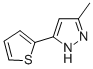 structure of CAS# 31618-80-1, 3-Methyl-5-(2-Thienyl)-1H-Pyrazole;3-Methyl-5-(2-Thienyl)-2H-Pyrazole;Zinc04730701;Zinc00168888