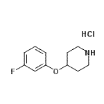 结构式 CAS# 3202-36-6, 4-(3-氟苯氧基)哌啶盐酸盐(1:1)