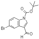 结构式 CAS# 325800-39-3, 5-溴-3-甲酰基吲哚-1-羧酸叔丁酯