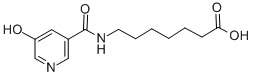 structure of CAS# 325970-23-8, 7-[(5-Hydroxypyridine-3-Carbonyl)Amino]Heptanoic Acid;7-[[(5-Hydroxy-3-Pyridyl)-Oxomethyl]Amino]Heptanoate;7-[(5-Hydroxypyridine-3-Carbonyl)Amino]Enanthate;7-[(5-Hydroxypyridin-3-Yl)Carbonylamino]Heptanoate
