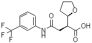 结构式 CAS# 330951-09-2, (2S)-4-氧代-2-[(2R)-四氢呋喃-2-基]-4-[[3-(三氟甲基)苯基]氨基]丁酸
