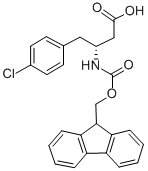 structure of CAS# 331763-60-1, Fmoc-(R)-3-Amino-4-(4-Chloro-Phenyl)-Butyric Acid;N-(9-FLUORENYLMETHOXYCARBONYL)-(R)-3-AMINO-4-(4-CHLOROPHENYL)BUTANOIC ACID;N-BETA-(9-FLUORENYLMETHOXYCARBONYL)-D-BETA-HOMO(4-CHLOROPHENYL)ALANINE;FMOC-(R)-3-AMINO-4-(4-CHLORO-PHENYL)-BUTYRIC ACID