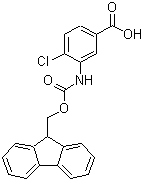 structure of CAS# 332121-92-3, N-Fmoc-3-Amino-4-Chlorobenzoic Acid;Benzoic Acid, 4-Chloro-2-[[(9H-Fluoren-9-Ylmethoxy)Carbonyl]Amino]- (9CI);2-((((9H-Fluoren-9-Yl)Methoxy)Carbonyl)Amino)-4-Chlorobenzoic Acid;4-CHLORO-2-(9H-FLUOREN-9-YLMETHOXYCARBONYLAMINO)-BENZOIC ACID