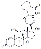 CAS 登录号：3331-71-3， 6-[2-[(8S,9S,10R,11S,13S,14S,17R)-11,17-二羟基-10,13-二甲基-3-氧代-7,8,9,11,12,14,15,16-八氢-6H-环戊二烯并[a]菲-17-基]-2-氧代乙氧基]羰基环己-3-烯-1-羧酸钠