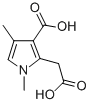 structure of CAS# 33369-45-8, 3-Carboxy-1,4-Dimethyl-1H-Pyrrole-2-Acetic Acid;1,4-Dimethyl-2-(2-Oxido-2-Oxo-Ethyl)Pyrrole-3-Carboxylate;1,4-Dimethyl-2-(2-Oxido-2-Oxoethyl)-3-Pyrrolecarboxylate;2-(2-Keto-2-Oxido-Ethyl)-1,4-Dimethyl-Pyrrole-3-Carboxylate