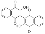 structure of CAS# 33440-64-1, Bi-Lawsone;2,2'-BI(3-HYDROXY-1,4-NAPHTHOQUINONE), 9 8%;2,2'-BIS(3-HYDROXY-1,4-NAPHTHOQUINONE);2,2'-BI(3-HYDROXY-1,4-NAPHTHOQUINONE)