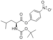 structure of CAS# 3350-19-4, 4-Nitrophenyl N-(tert-butoxycarbonyl)-L-leucinate;(4-Nitrophenyl) 2-(Tert-Butoxycarbonylamino)-4-Methyl-Pentanoate;2-[(Tert-Butoxy-Oxomethyl)Amino]-4-Methylpentanoic Acid (4-Nitrophenyl) Ester;2-(Tert-Butoxycarbonylamino)-4-Methyl-Valeric Acid (4-Nitrophenyl) Ester