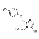 structure of CAS# 335215-56-0, 4-Ethyl-5-[(4-Methylphenoxy)Methyl]-4H-1,2,4-Triazole-3-Thiol;4-ethyl-5-[(4-methylphenoxy)methyl]-1,2,4-triazole-3-thiol;4-Ethyl-5<wbr>-[(4-meth<wbr>ylphenoxy<wbr>)methyl]-<wbr>4H-1,2,4-<wbr>triazole-<wbr>3-thiol;4-Ethyl-5-p-tolyloxymethyl-4H-[1,2,4]triazole-3-thiol