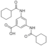 structure of CAS# 337501-82-3, 3,5-Bis-(cyclohexanecarbonyl-amino)-benzoic acid