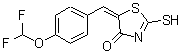 结构式 CAS# 337933-33-2, (5E)-5-[4-(二氟甲氧基)亚苄基]-2-硫基-1,3-噻唑-4(5H)-酮
