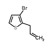 structure of CAS# 33892-67-0, 2-Allyl-3-Bromothiophene;3-(3-Bromo-2-thienyl)-1-propene