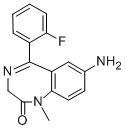 structure of CAS# 34084-50-9, 7-Aminoflunitrazepam;2H-1,4-Benzodiazepin-2-One, 7-Amino-5-(2-Fluorophenyl)-1,3-Dihydro-1-Methyl-;7-Amino-Flunitrazepam;7-Aminoflunitrazepam